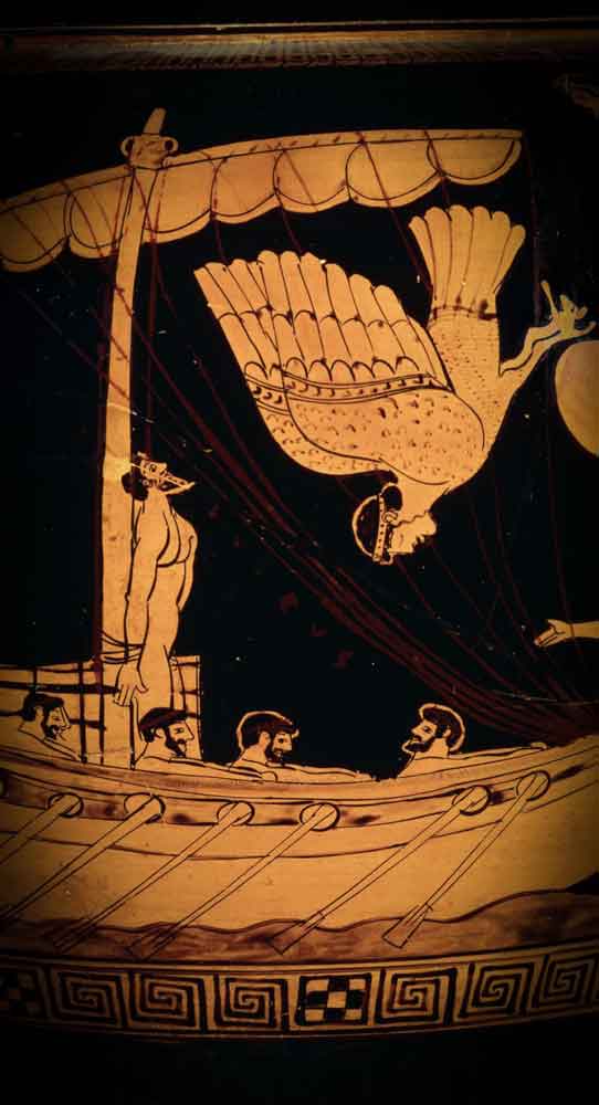 Odysseus tied to mast